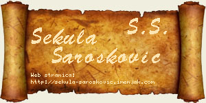 Sekula Šarošković vizit kartica
